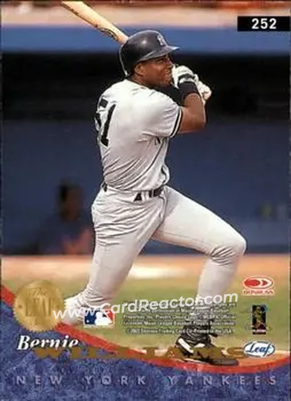 2004 Leaf #252 - Bernie Williams - New York Yankees - Back