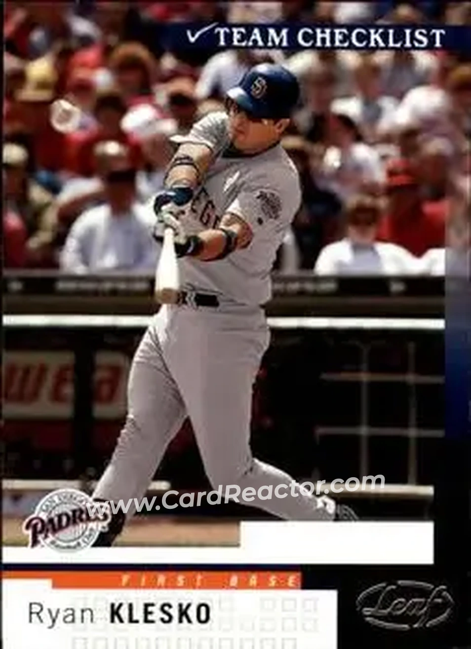 2004 Leaf #300 - Ryan Klesko - San Diego Padres - Front
