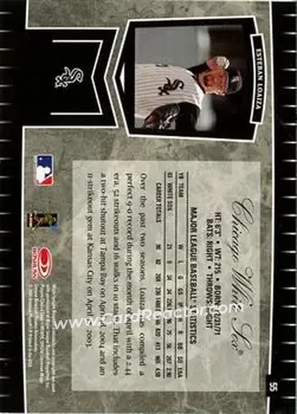 2004 Leaf Certified Cuts #55 - Esteban Loaiza - Chicago White Sox - Back