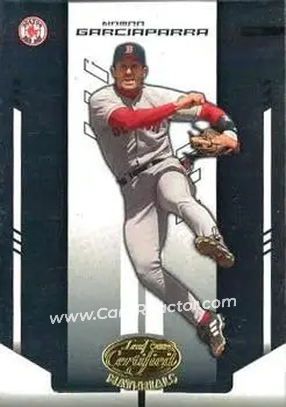 2004 Leaf Certified Materials #144 - Nomar Garciaparra - Boston Red Sox - Front 2004 Leaf Certified Materials #144 - Nomar Garciaparra - Boston Red Sox - Front