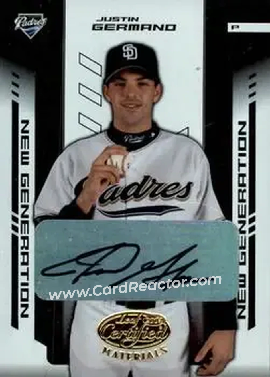 2004 Leaf Certified Materials #242 - Justin Germano - San Diego Padres - Front
