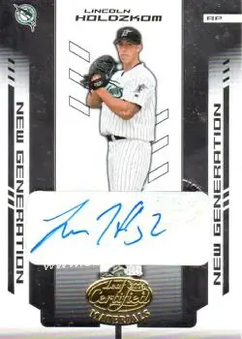 2004 Leaf Certified Materials #249 - Lincoln Holdzkom - Florida Marlins - Front