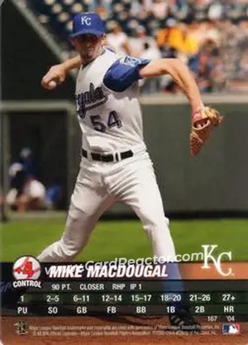 2004 MLB Showdown #167 - Mike MacDougal - Kansas City Royals - Front 2004 MLB Showdown #167 - Mike MacDougal - Kansas City Royals - Front