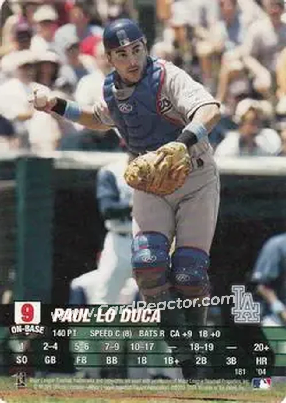 2004 MLB Showdown #181 - Paul Lo Duca - Los Angeles Dodgers - Front