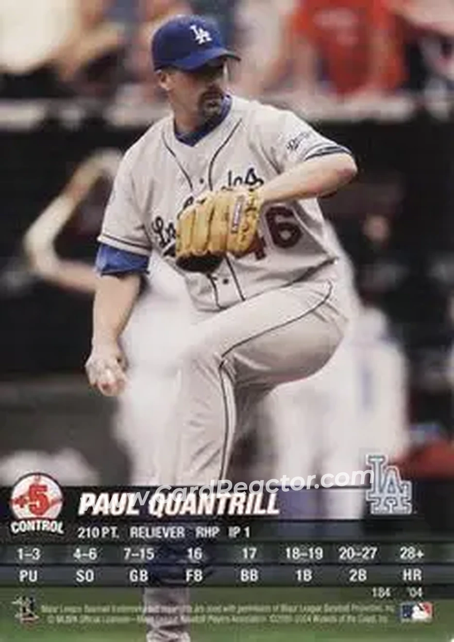 2004 MLB Showdown #184 - Paul Quantrill - Los Angeles Dodgers - Front 2004 MLB Showdown #184 - Paul Quantrill - Los Angeles Dodgers - Front
