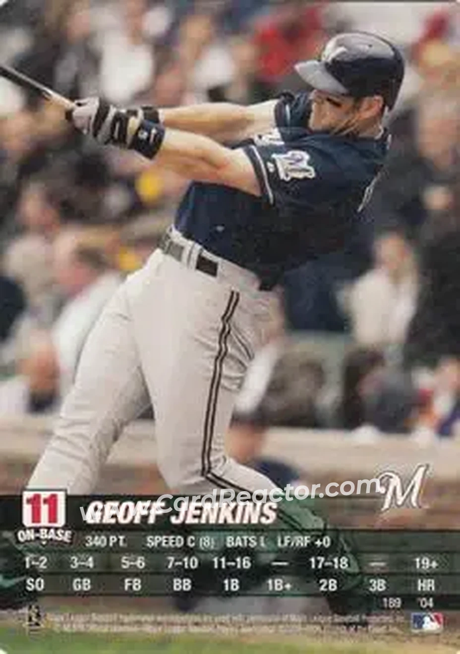 2004 MLB Showdown #189 - Geoff Jenkins - Milwaukee Brewers - Front