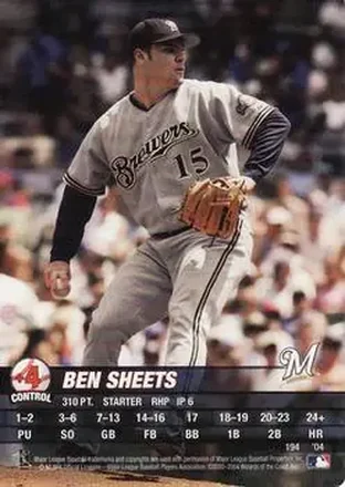 2004 MLB Showdown #194 - Ben Sheets - Milwaukee Brewers