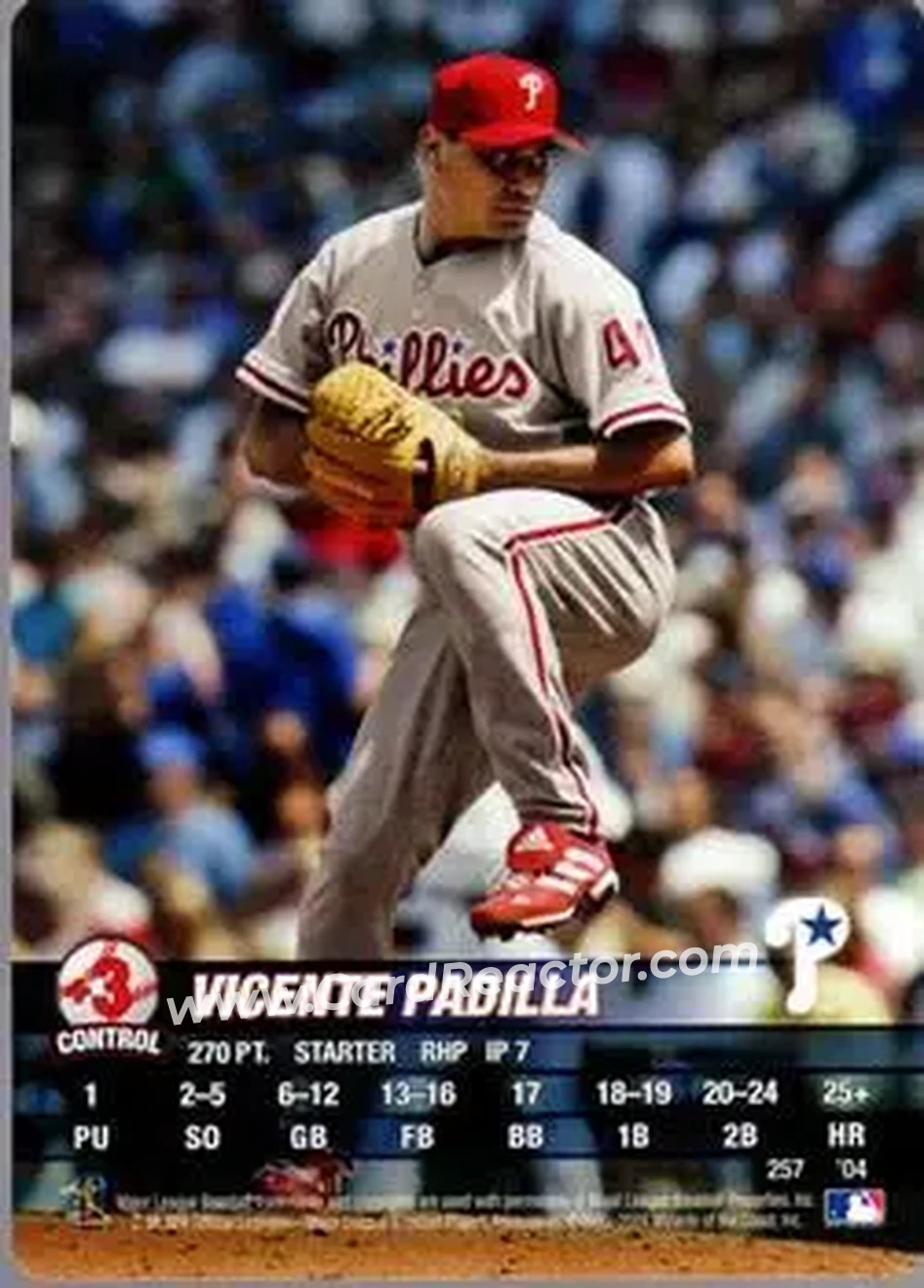 2004 MLB Showdown #257 - Vicente Padilla - Philadelphia Phillies - Front