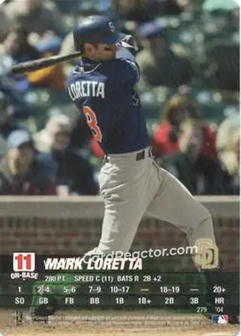 2004 MLB Showdown #279 - Mark Loretta - San Diego Padres - Front