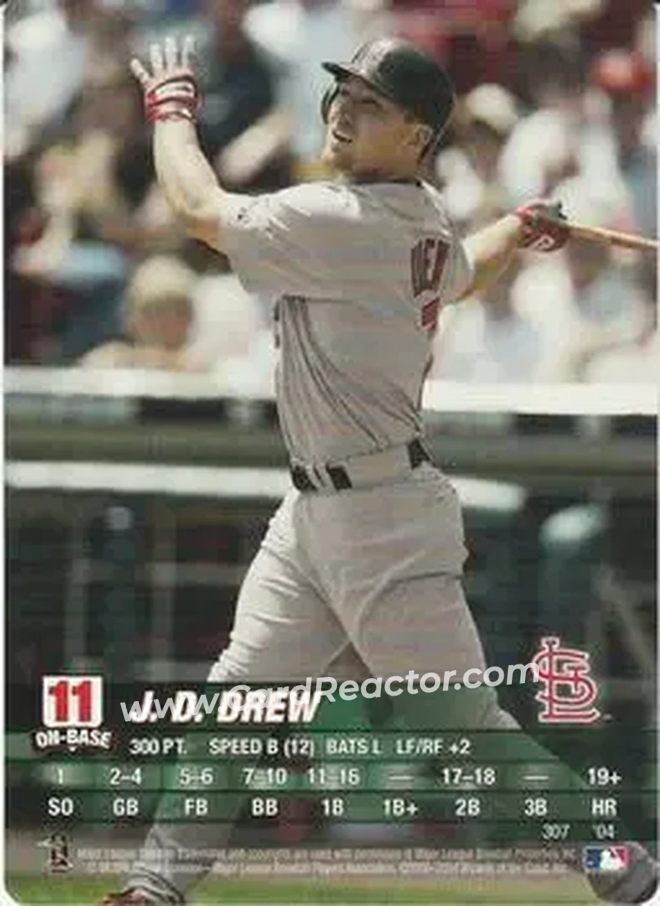 2004 MLB Showdown #307 - J.D. Drew - St. Louis Cardinals - Front