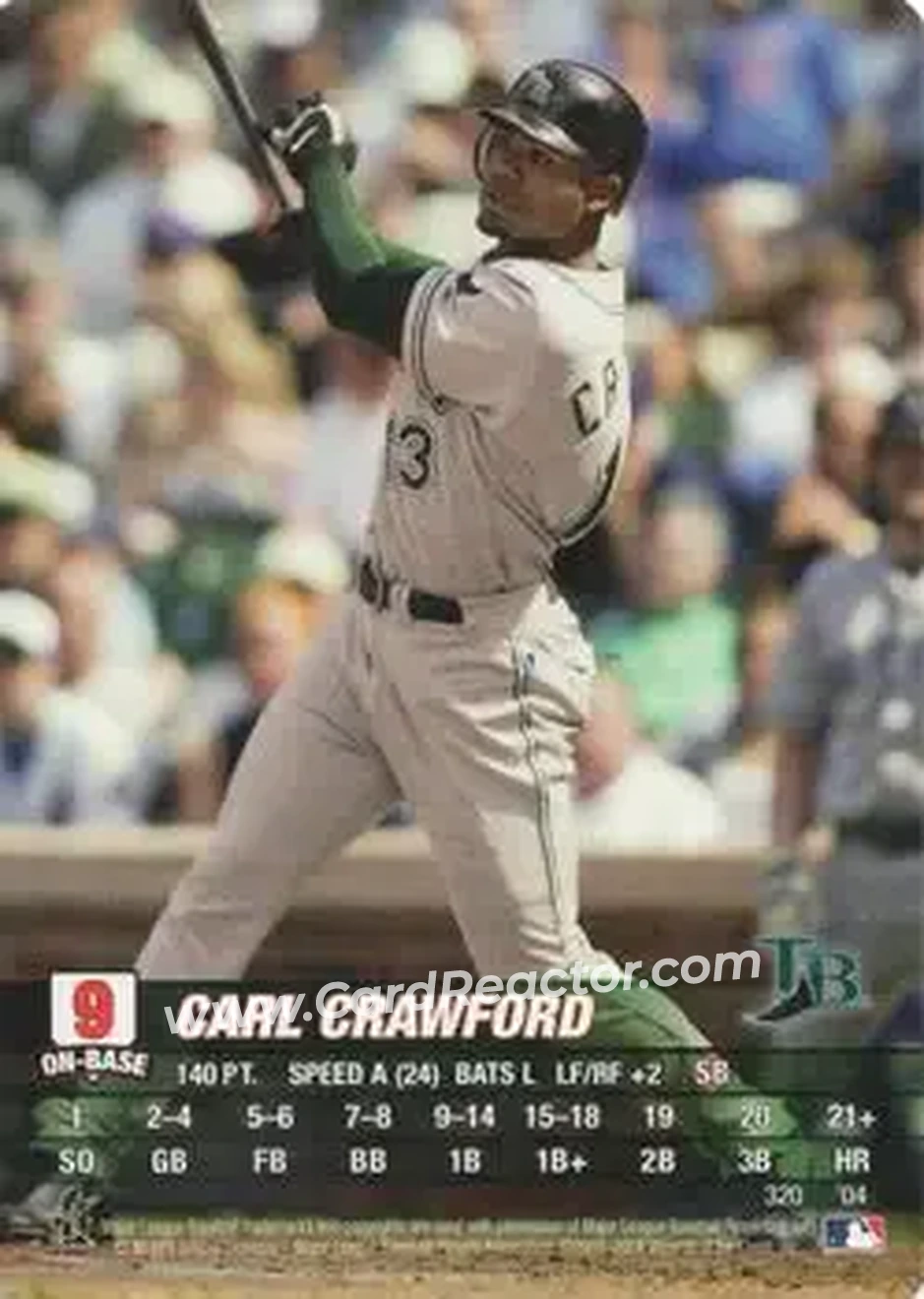 2004 MLB Showdown #320 - Carl Crawford - Tampa Bay Devil Rays - Front 2004 MLB Showdown #320 - Carl Crawford - Tampa Bay Devil Rays - Front
