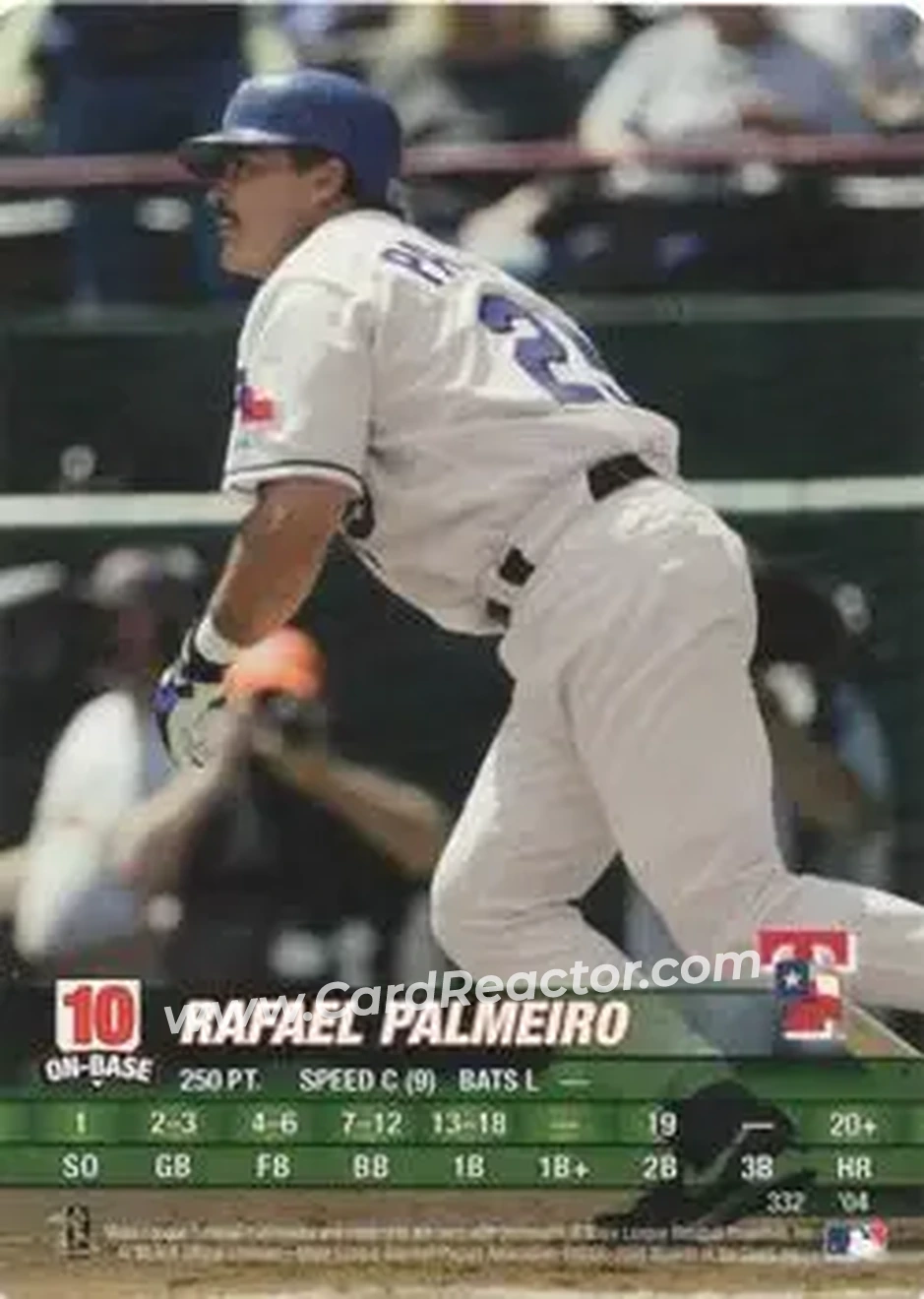 2004 MLB Showdown #332 - Rafael Palmeiro - Texas Rangers - Front