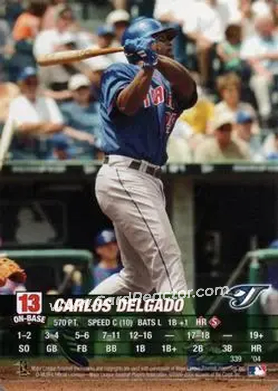 2004 MLB Showdown #339 - Carlos Delgado - Toronto Blue Jays - Front