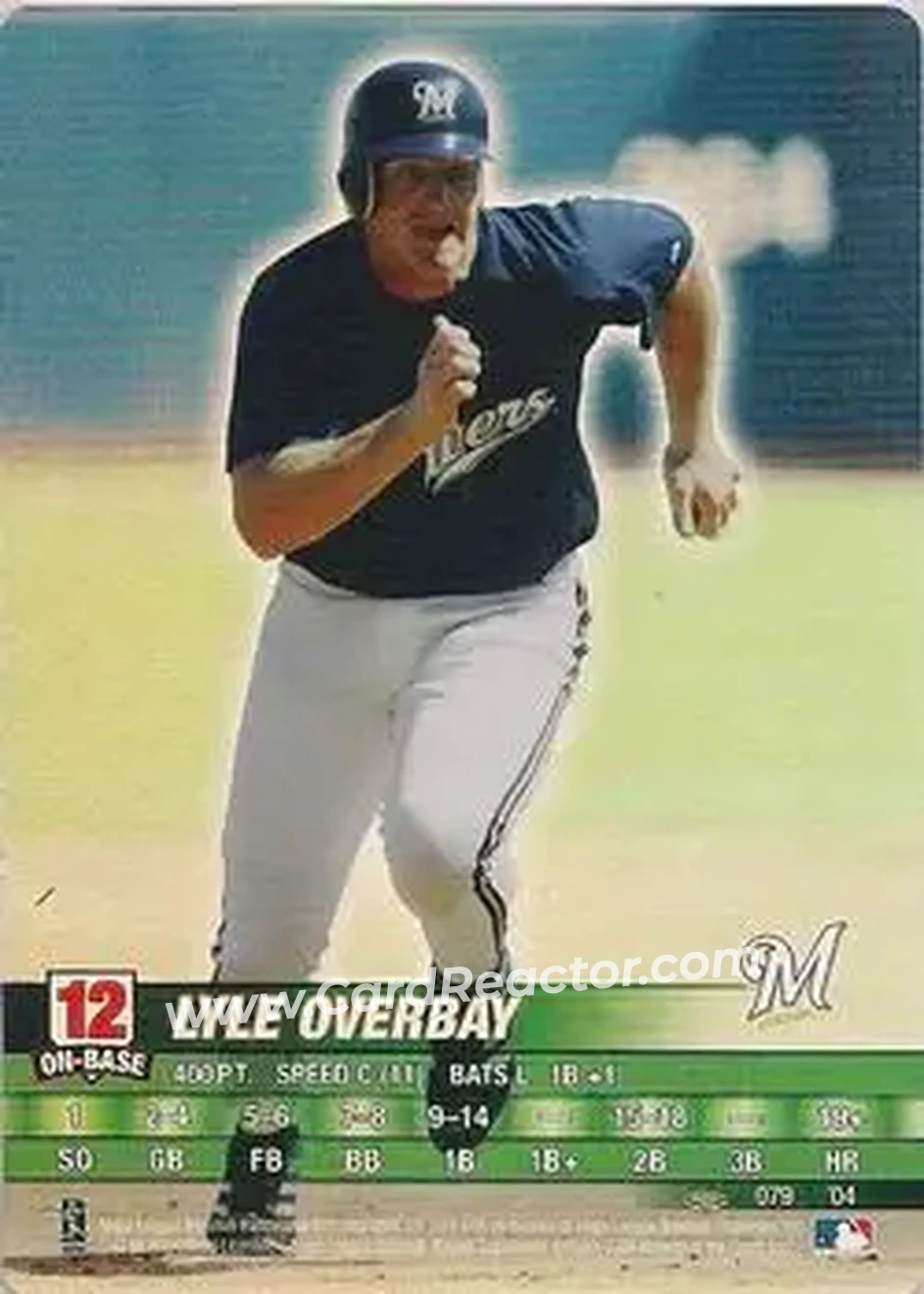 2004 MLB Showdown Pennant Run #079 - Lyle Overbay - Milwaukee Brewers - Front