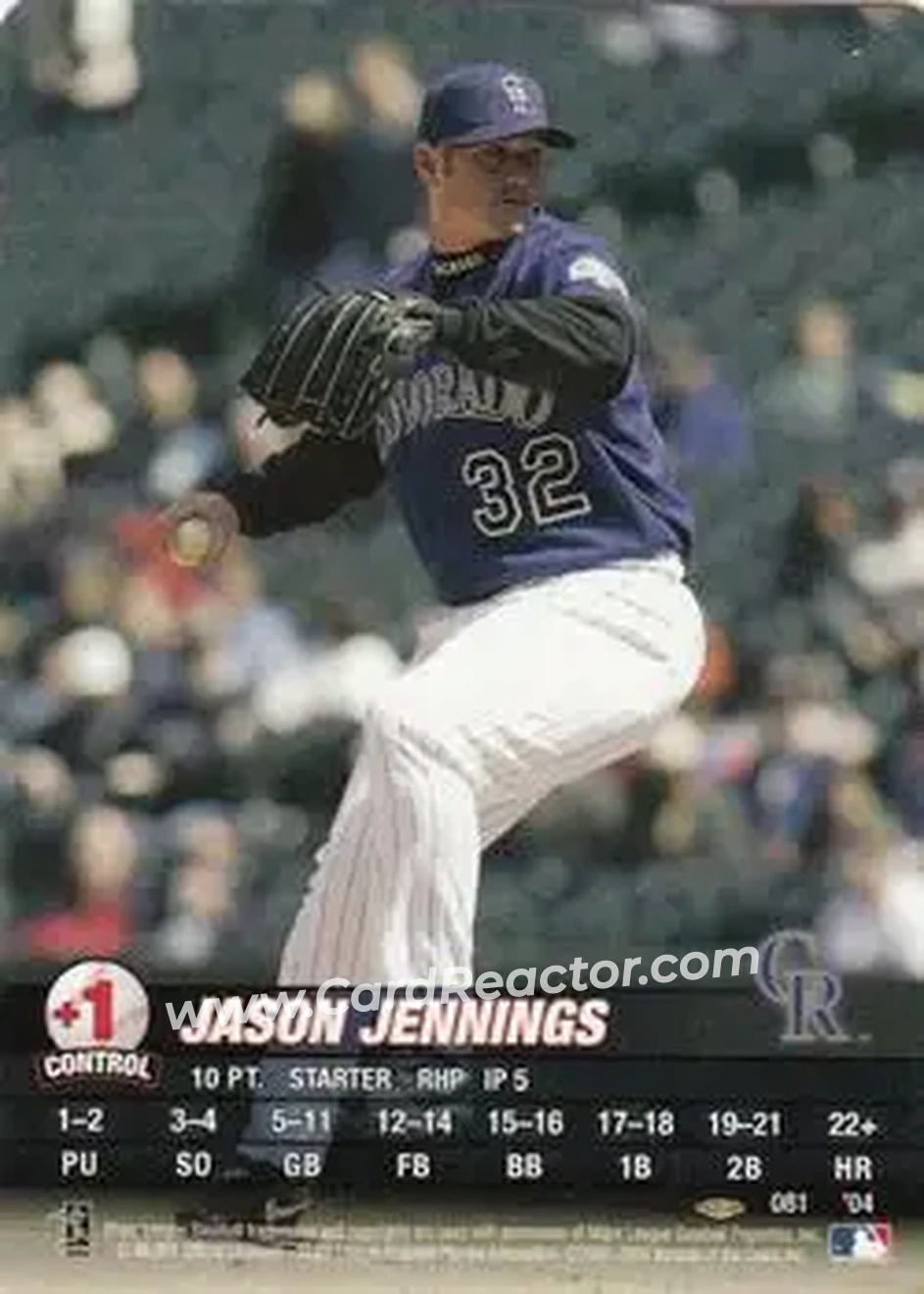 2004 MLB Showdown Pennant Run #081 - Jason Jennings - Colorado Rockies - Front