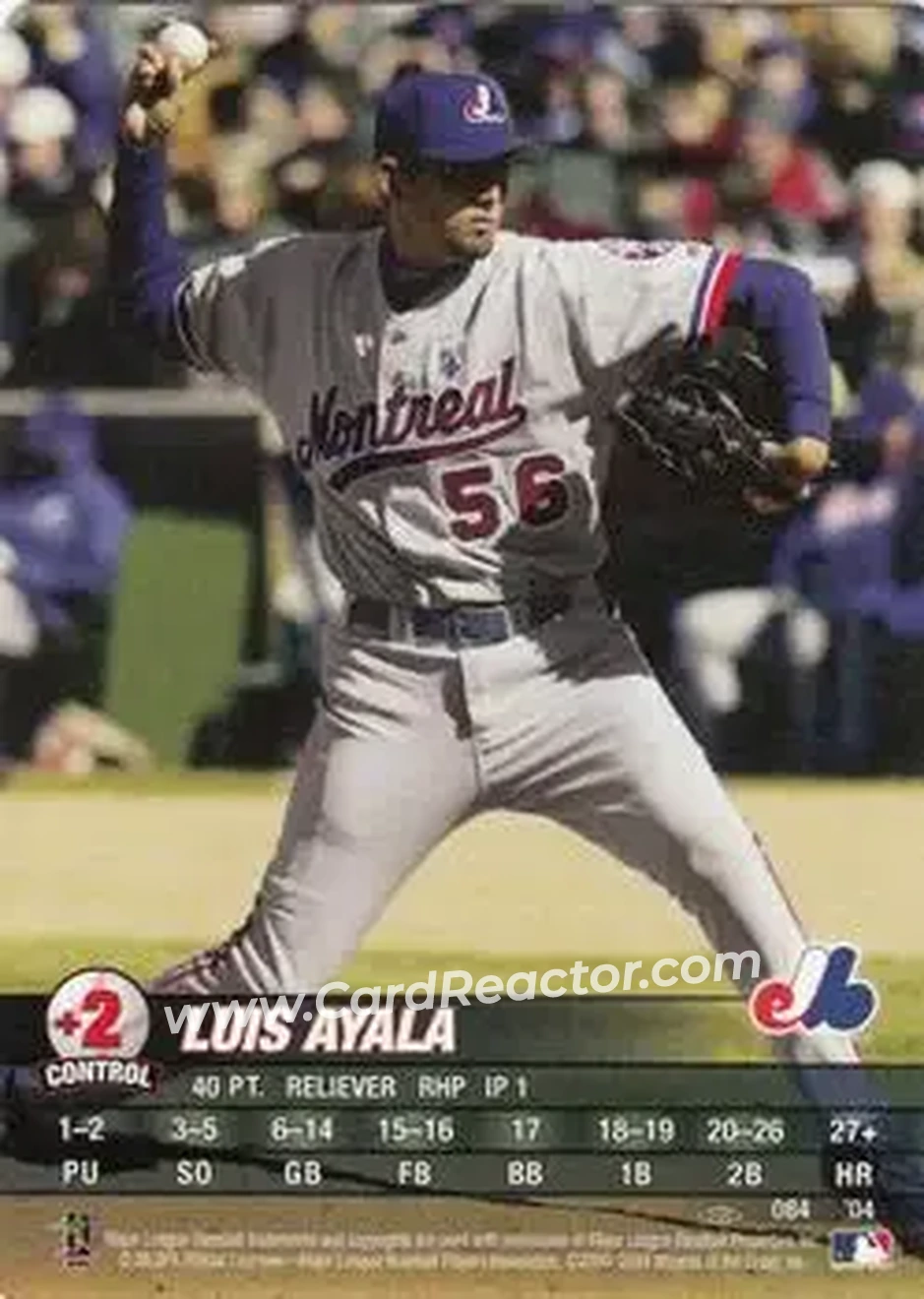 2004 MLB Showdown Pennant Run #084 - Luis Ayala - Montreal Expos - Front