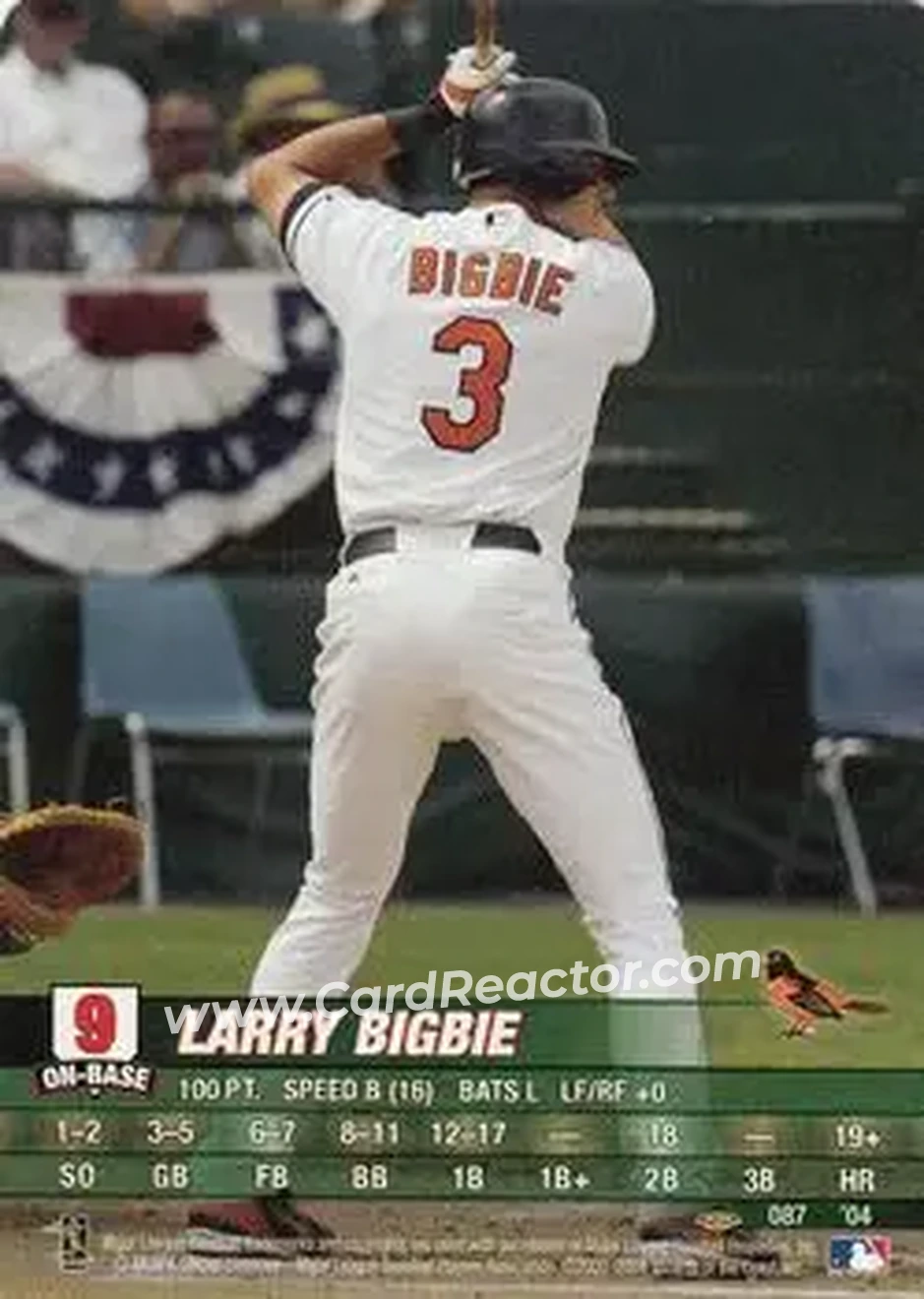 2004 MLB Showdown Pennant Run #087 - Larry Bigbie - Baltimore Orioles - Front