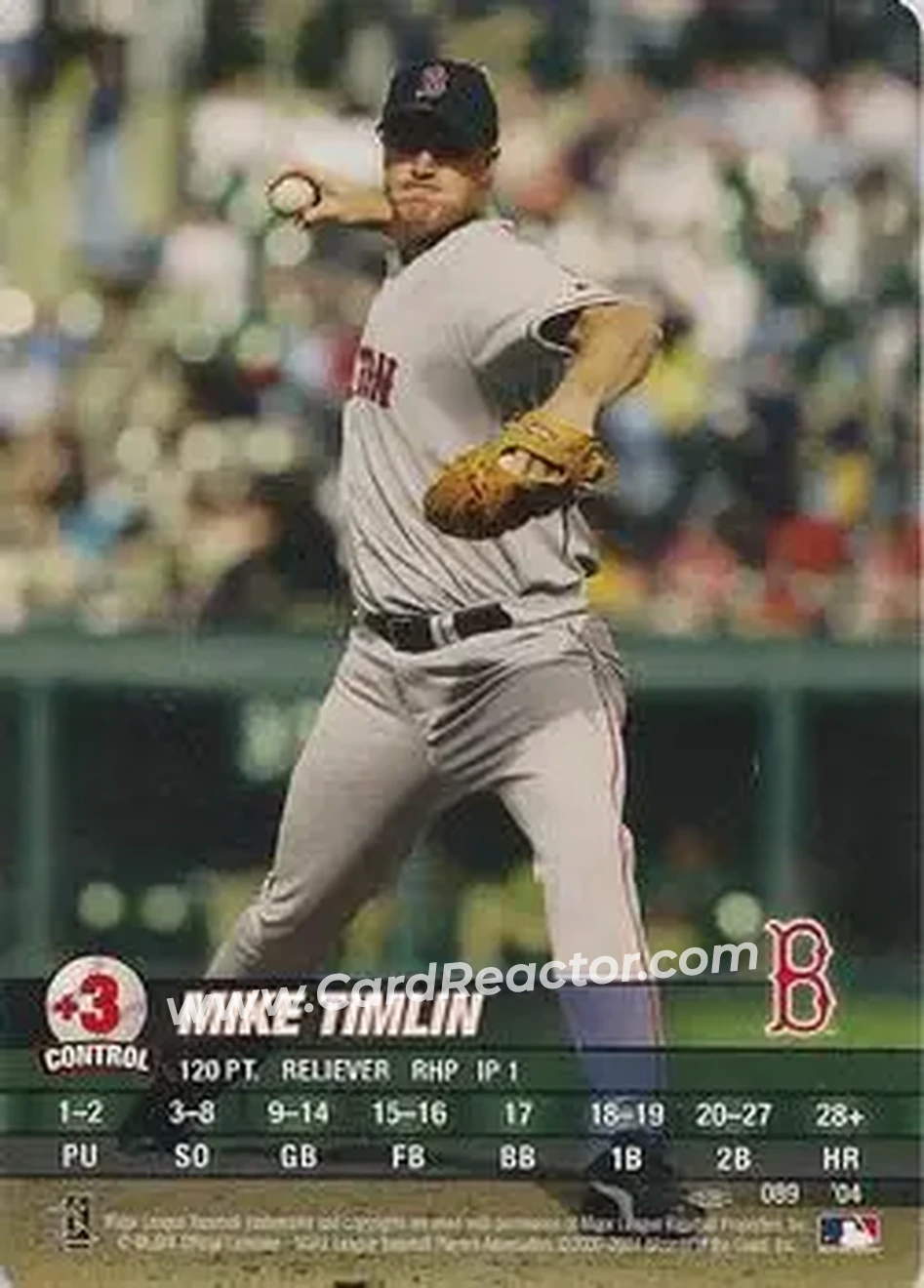 2004 MLB Showdown Pennant Run #089 - Mike Timlin - Boston Red Sox - Front 2004 MLB Showdown Pennant Run #089 - Mike Timlin - Boston Red Sox - Front