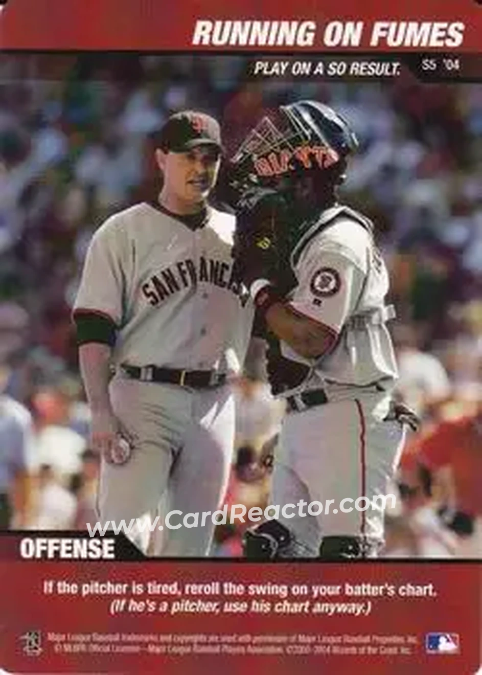 2004 MLB Showdown Pennant Run - Strategy #S5 - Running on Fumes - San Francisco Giants - Front