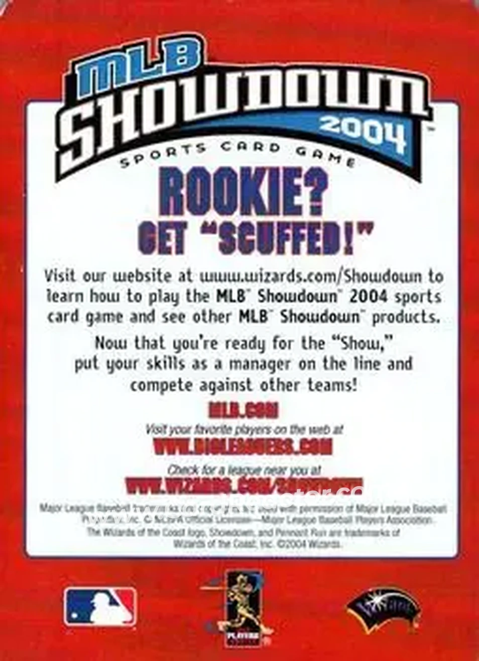 2004 MLB Showdown Pennant Run - Checklists #1 - American League East Division - Back