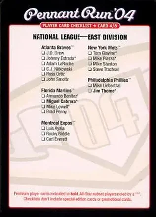 2004 MLB Showdown Pennant Run feature card