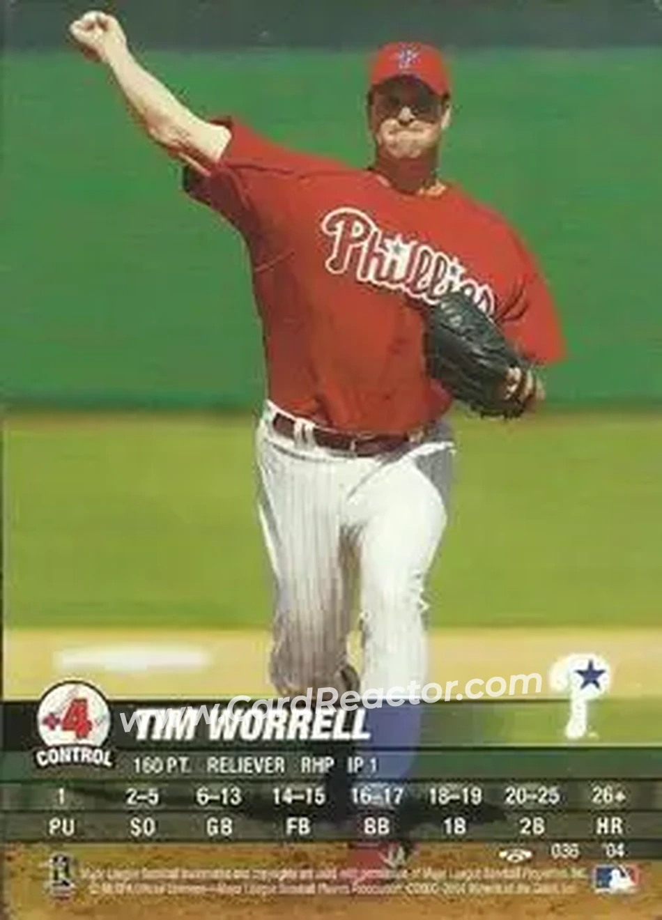 2004 MLB Showdown Trading Deadline #036 - Tim Worrell - Philadelphia Phillies - Front 2004 MLB Showdown Trading Deadline #036 - Tim Worrell - Philadelphia Phillies - Front