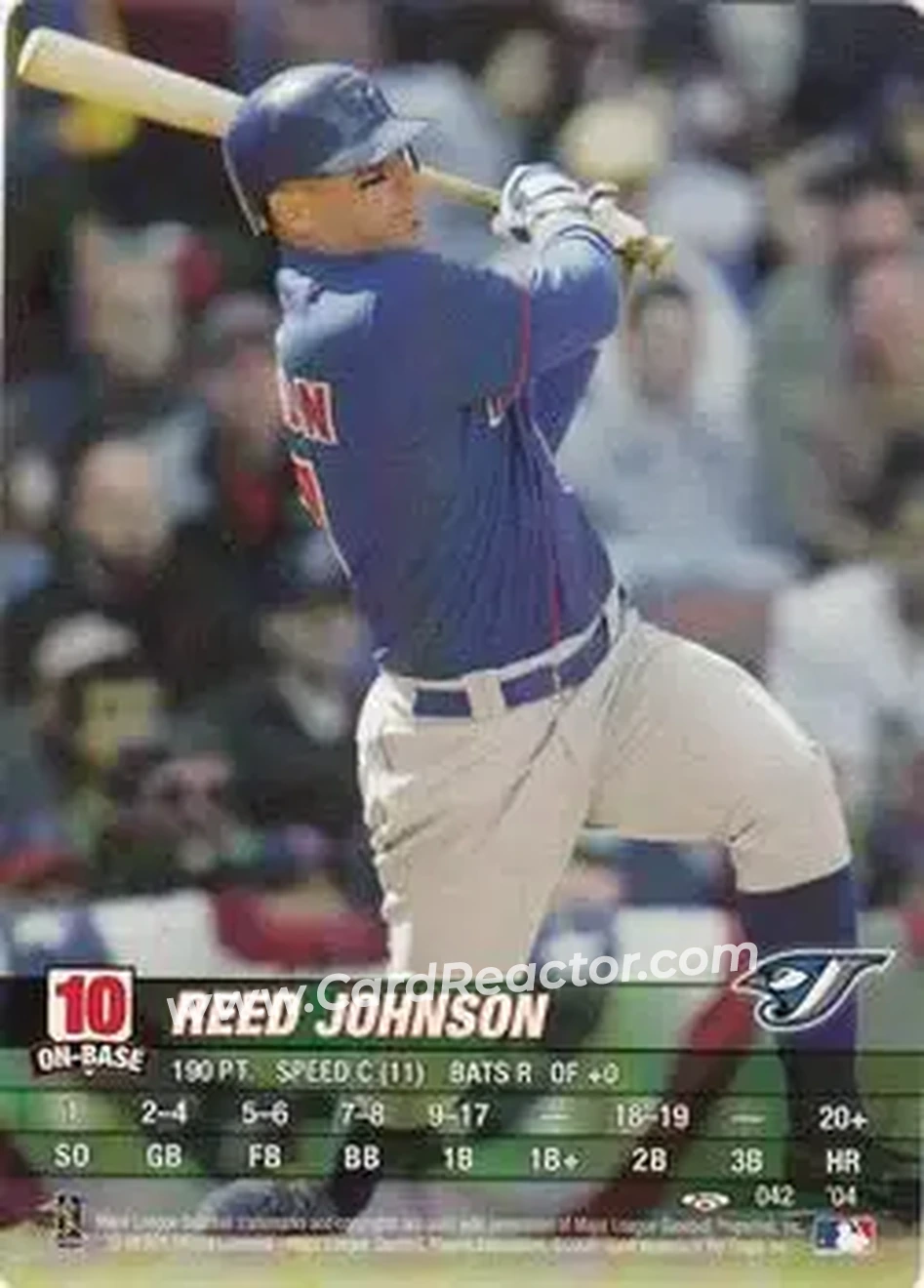 2004 MLB Showdown Trading Deadline #042 - Reed Johnson - Toronto Blue Jays - Front 2004 MLB Showdown Trading Deadline #042 - Reed Johnson - Toronto Blue Jays - Front