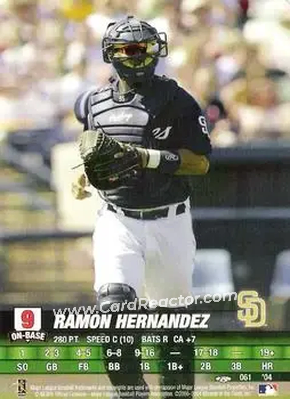 2004 MLB Showdown Trading Deadline #061 - Ramon Hernandez - San Diego Padres - Front