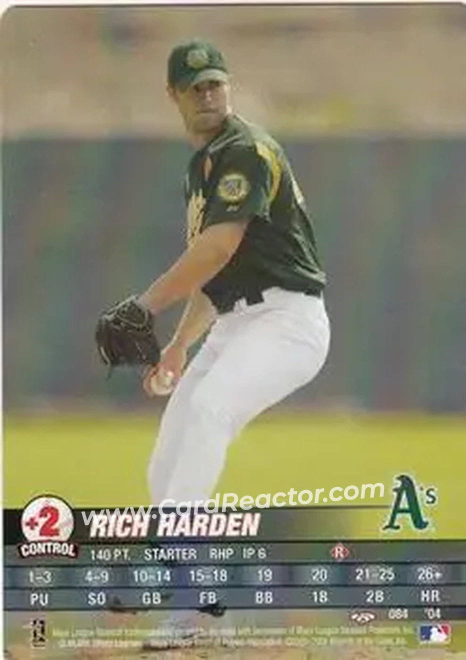 2004 MLB Showdown Trading Deadline #084 - Rich Harden - Oakland Athletics - Front