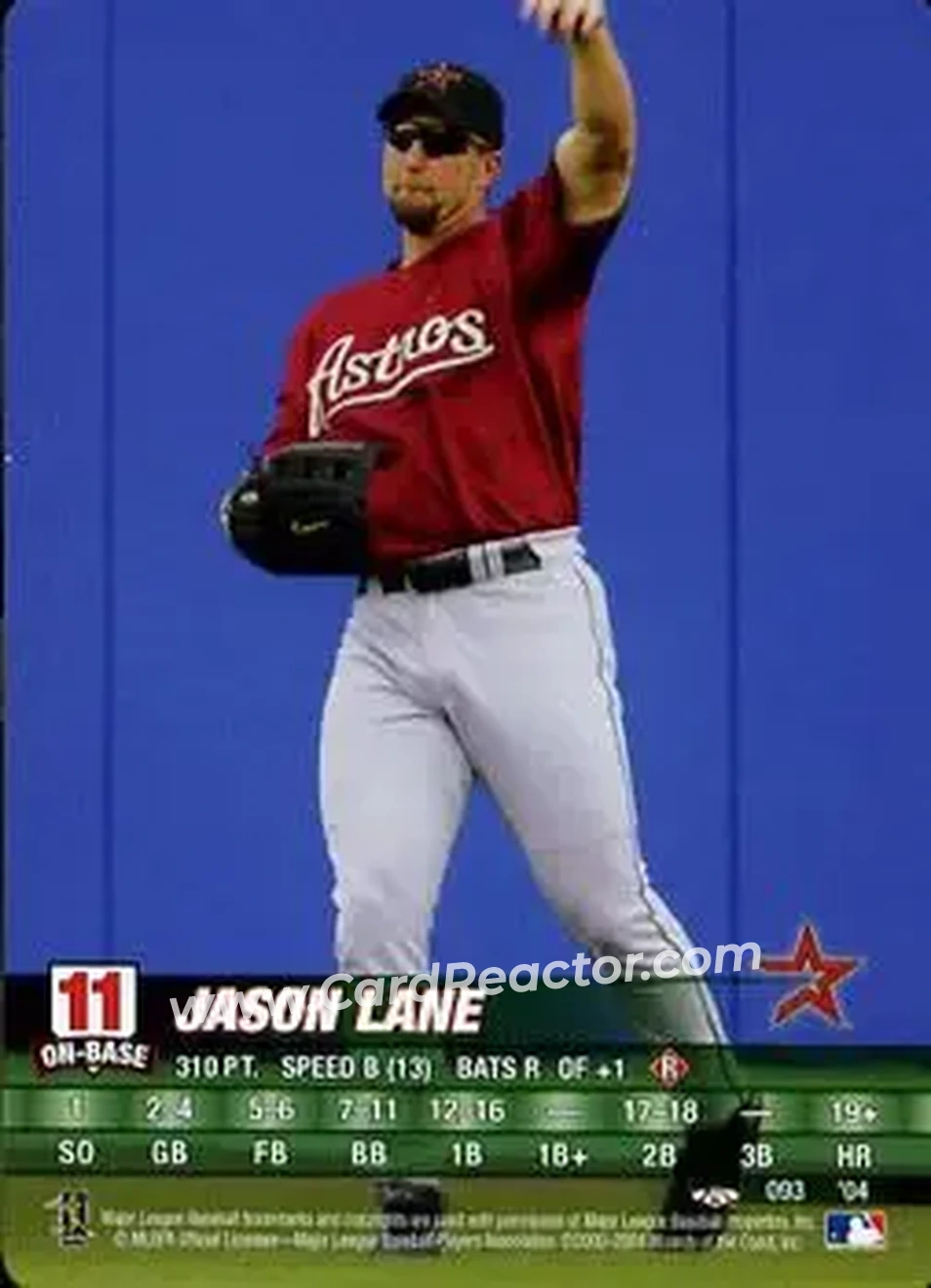 2004 MLB Showdown Trading Deadline #093 - Jason Lane - Houston Astros - Front