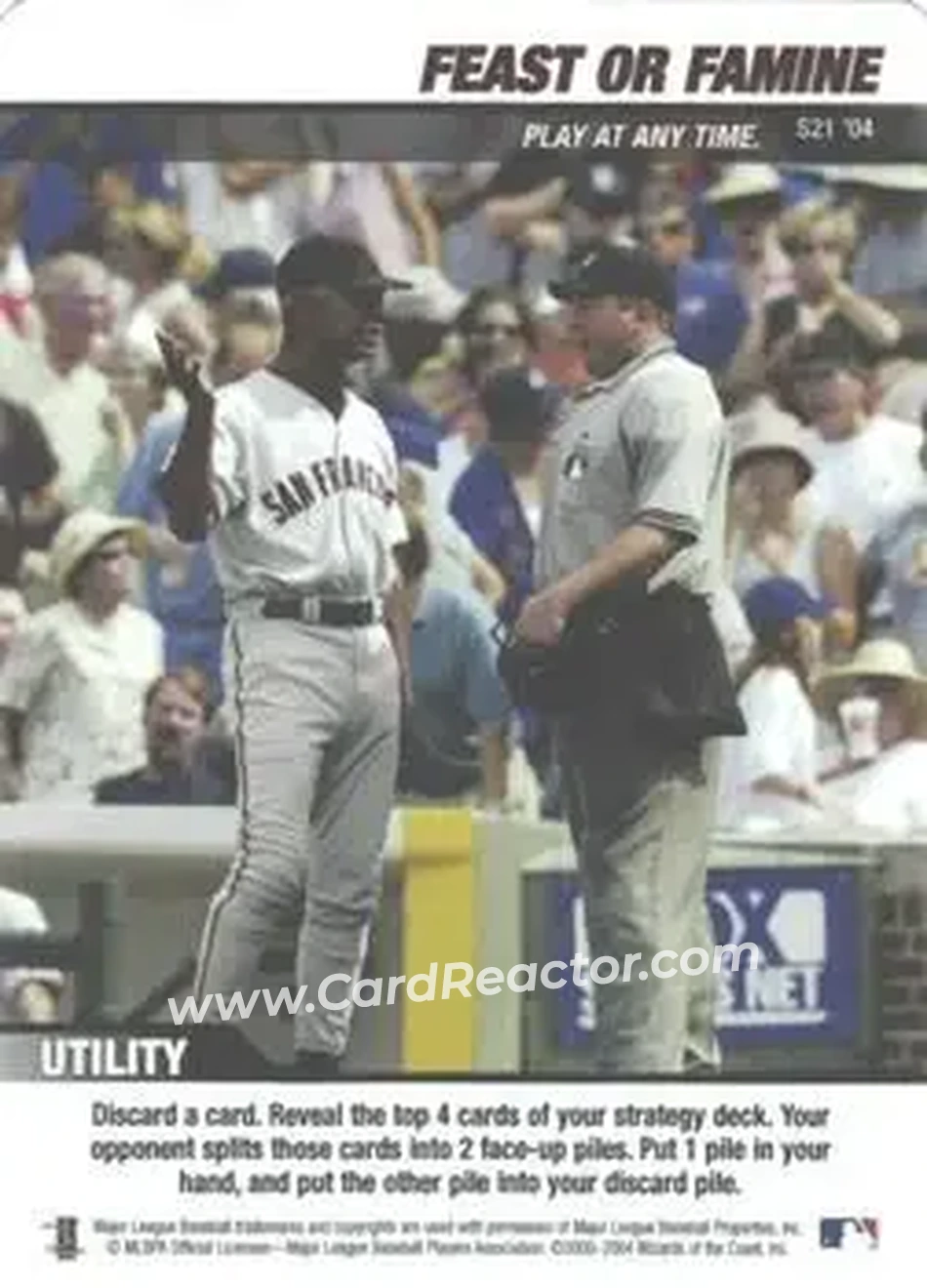 2004 MLB Showdown Trading Deadline - Strategy #S21 - Feast or Famine - San Francisco Giants - Front