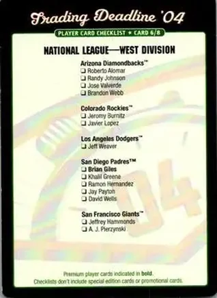 2004 MLB Showdown Trading Deadline feature card