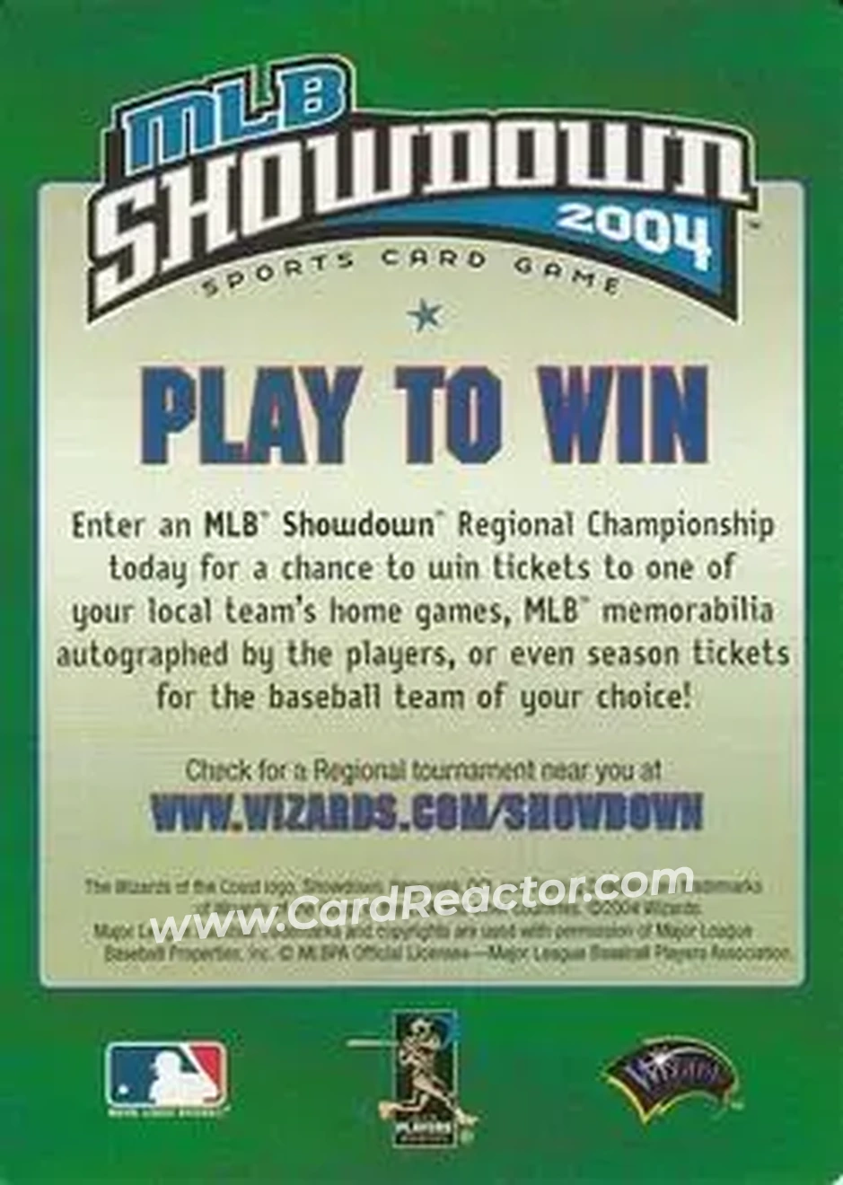 2004 MLB Showdown Trading Deadline - Checklists #8b - Strategy Inserts - Back
