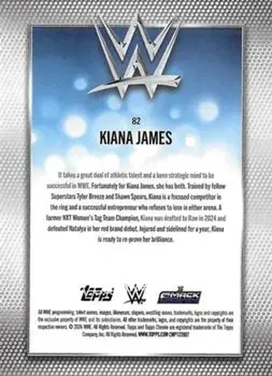 2026 Topps Chrome WWE #82 - Kiana James - Back