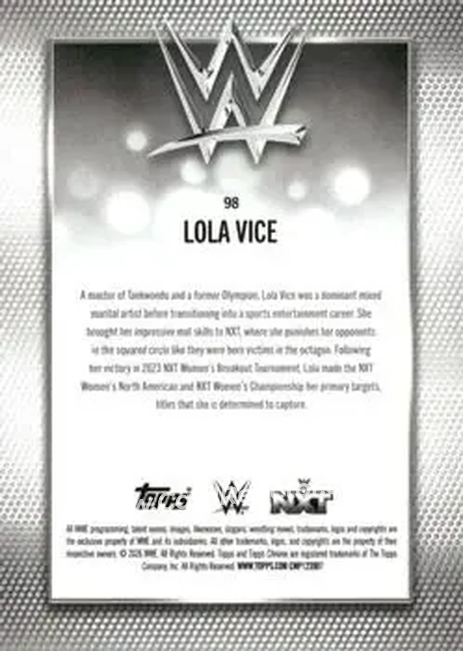 2026 Topps Chrome WWE #98 - Valerie Loureda - Back