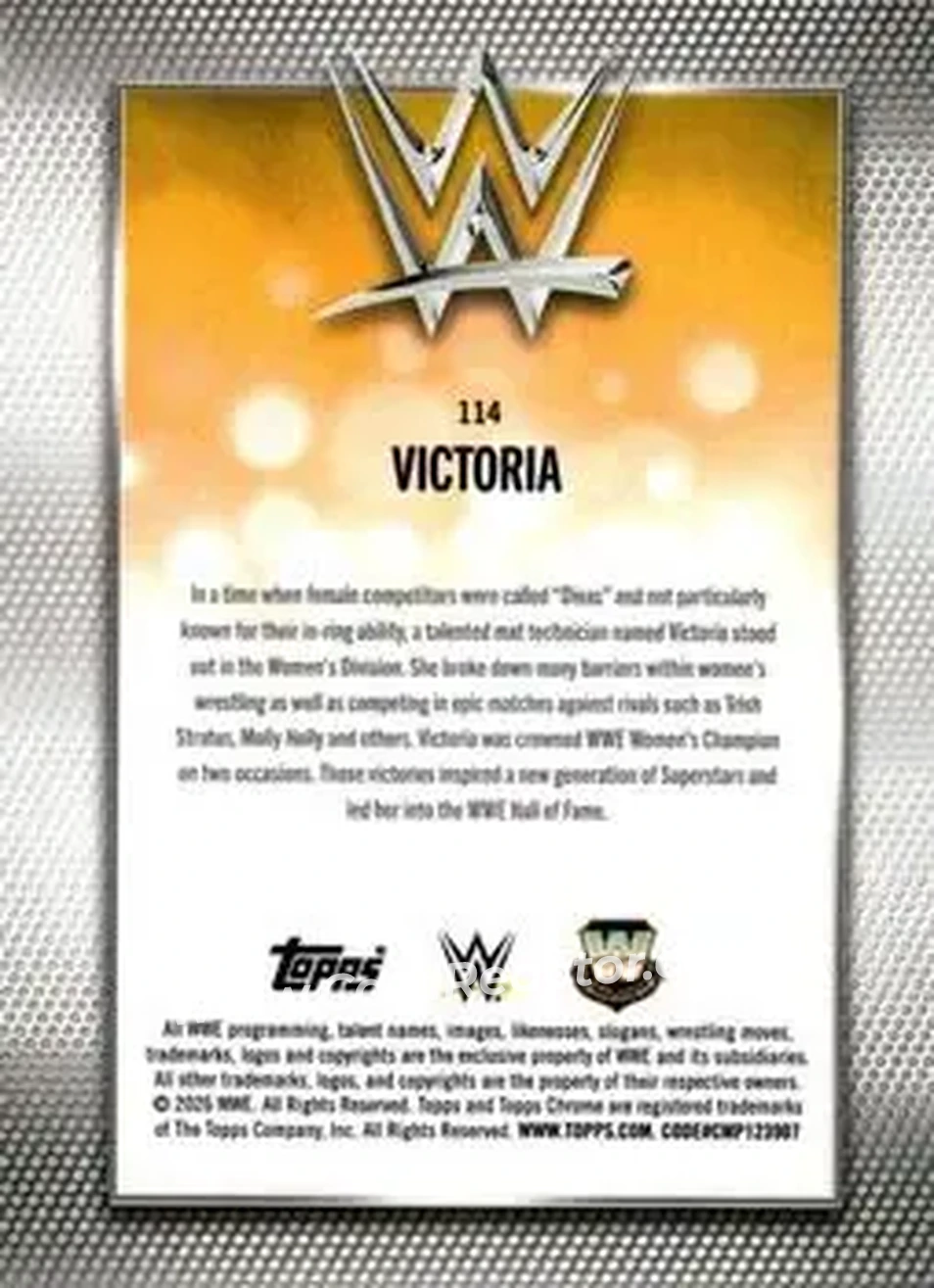 2026 Topps Chrome WWE #114 - Victoria - Back