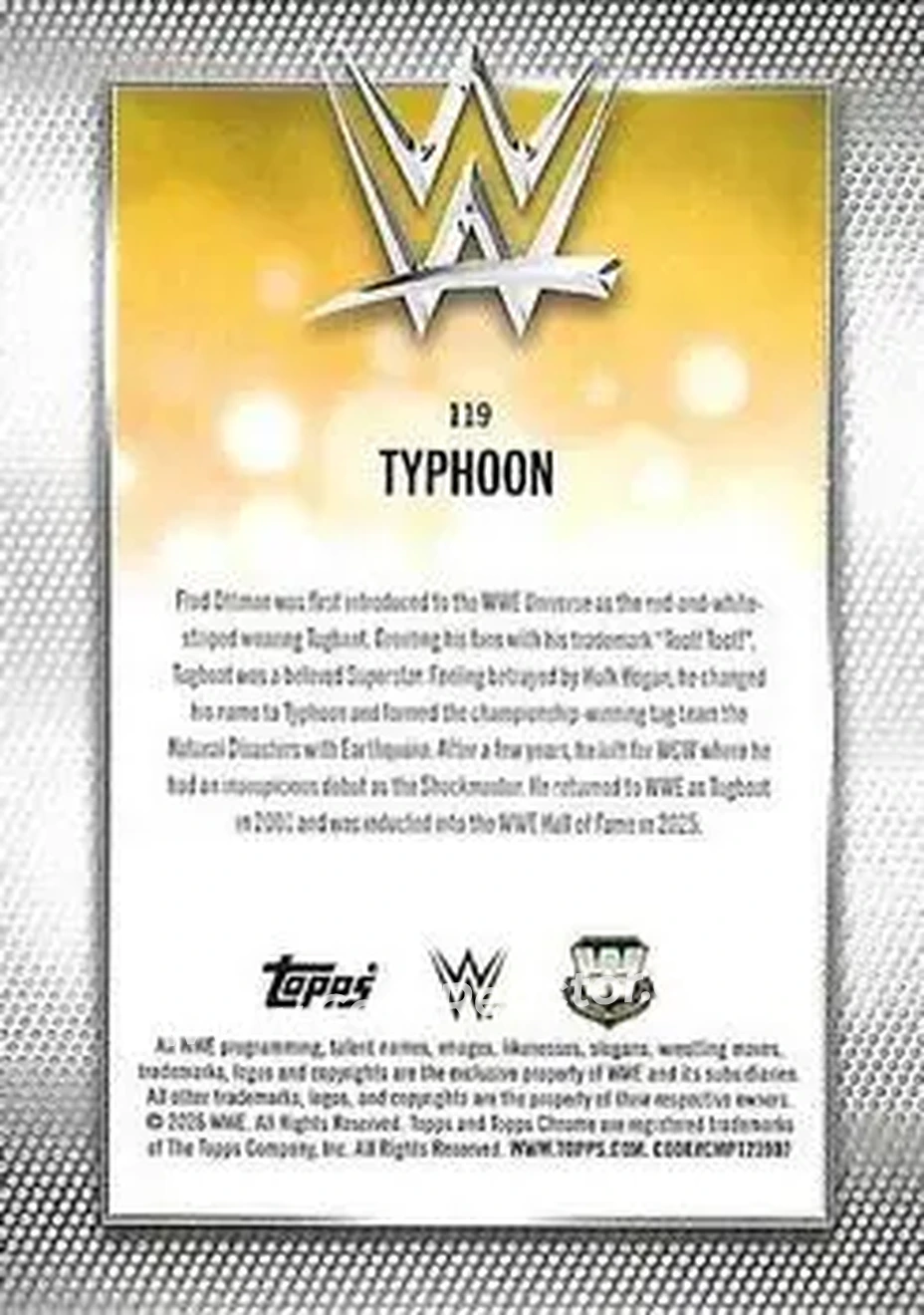 2026 Topps Chrome WWE #119 - Tugboat - Back 2026 Topps Chrome WWE #119 - Tugboat - Back