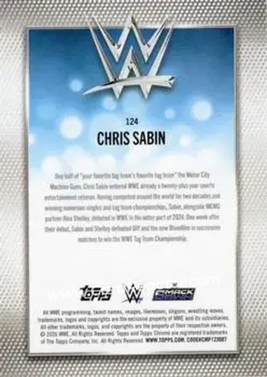 2026 Topps Chrome WWE #124 - Chris Sabin - Back