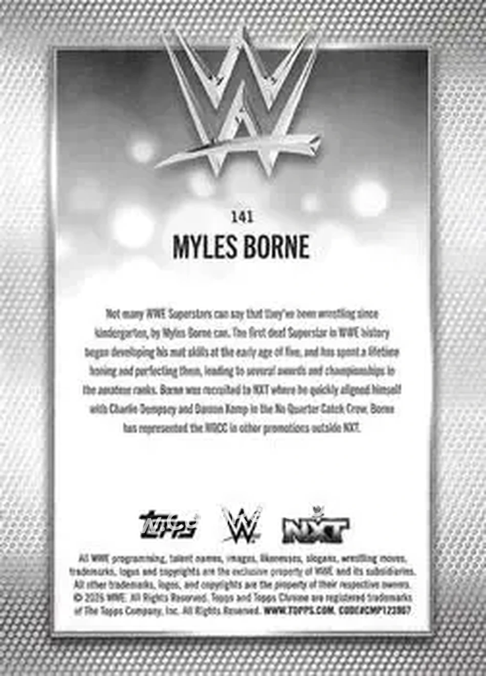 2026 Topps Chrome WWE #141 - Myles Borne - Back