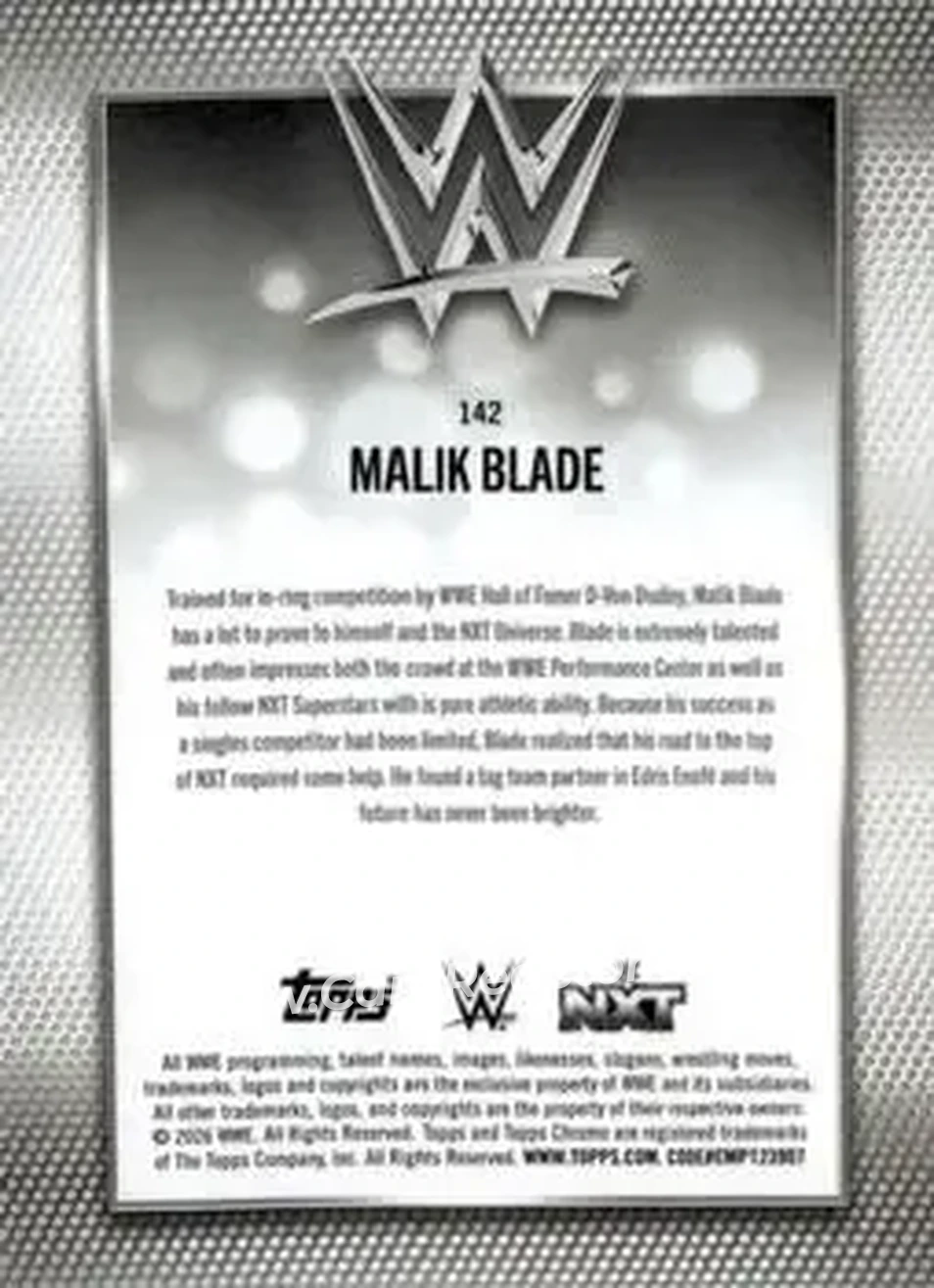 2026 Topps Chrome WWE #142 - Malik Blade - Back