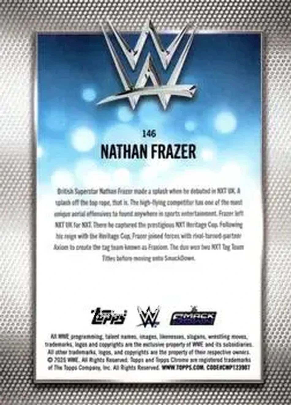 2026 Topps Chrome WWE #146 - Nathan Frazer - Back