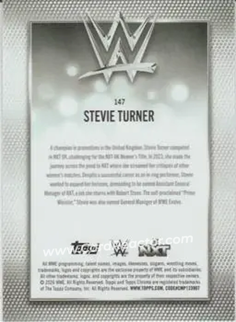 2026 Topps Chrome WWE #147 - Stevie Turner - Back