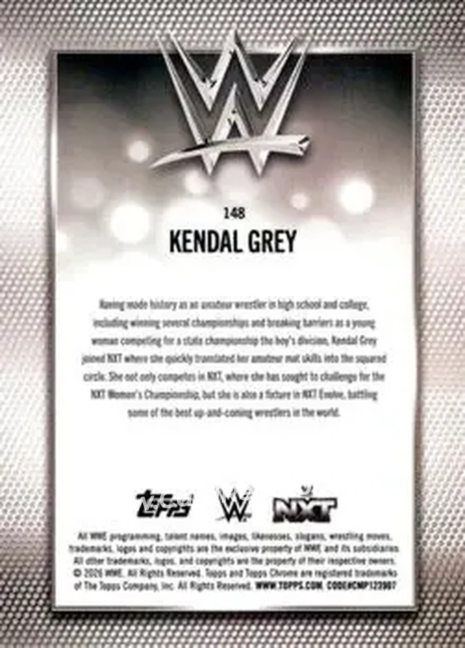 2026 Topps Chrome WWE #148 - Kendal Grey - Back 2026 Topps Chrome WWE #148 - Kendal Grey - Back
