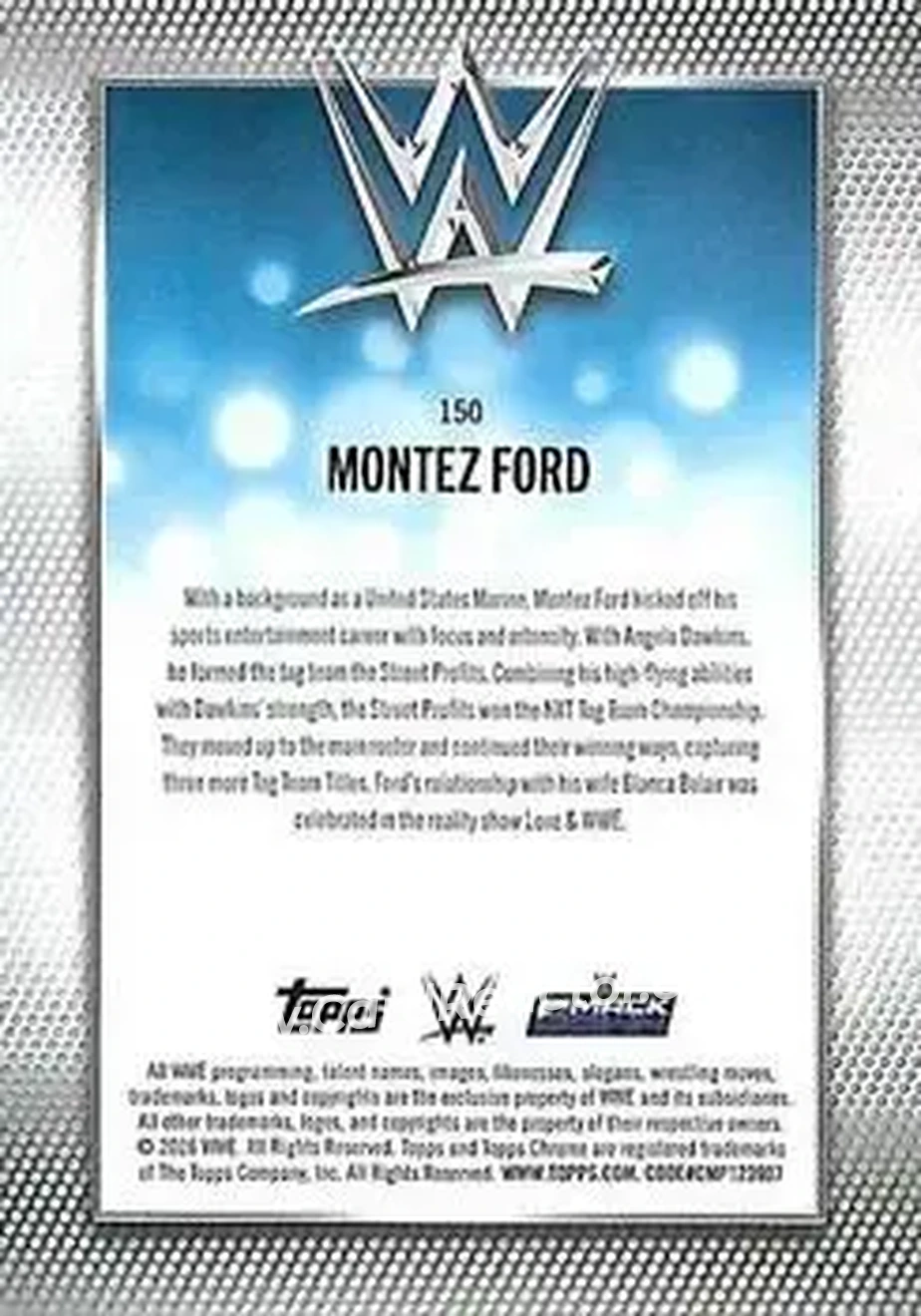 2026 Topps Chrome WWE #150 - Montez Ford - Back 2026 Topps Chrome WWE #150 - Montez Ford - Back