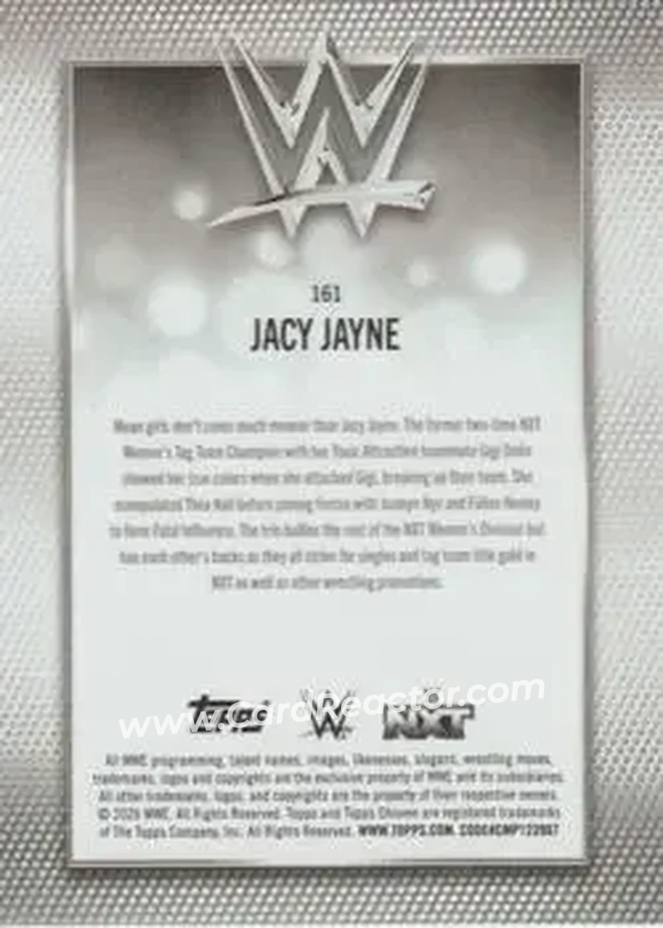 2026 Topps Chrome WWE #161 - Jacy Jayne - Back