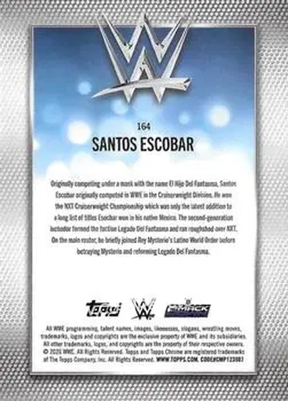 2026 Topps Chrome WWE #164 - Santos Escobar - Back 2026 Topps Chrome WWE #164 - Santos Escobar - Back