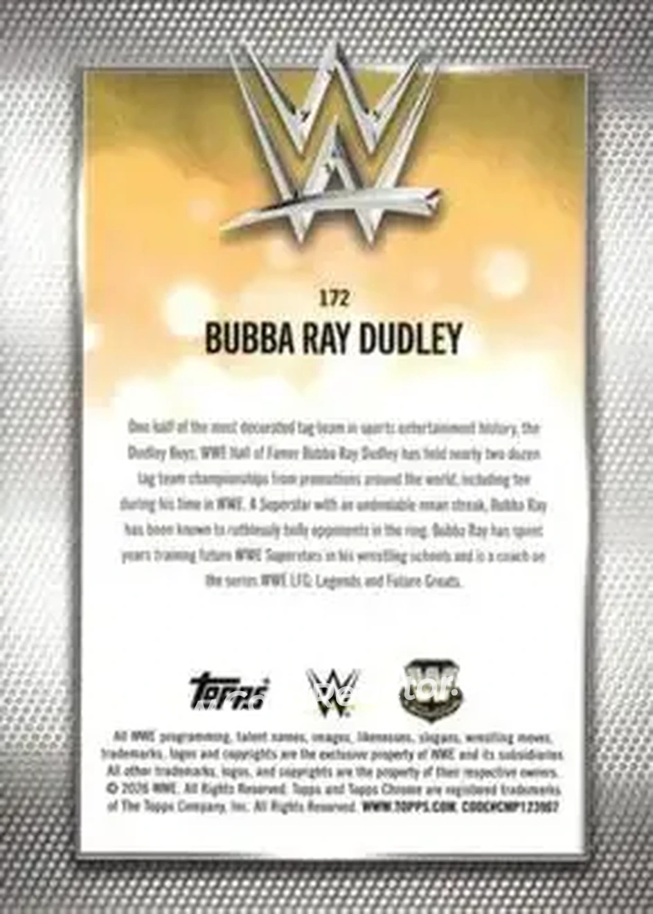 2026 Topps Chrome WWE #172 - Bubba Ray Dudley - Back