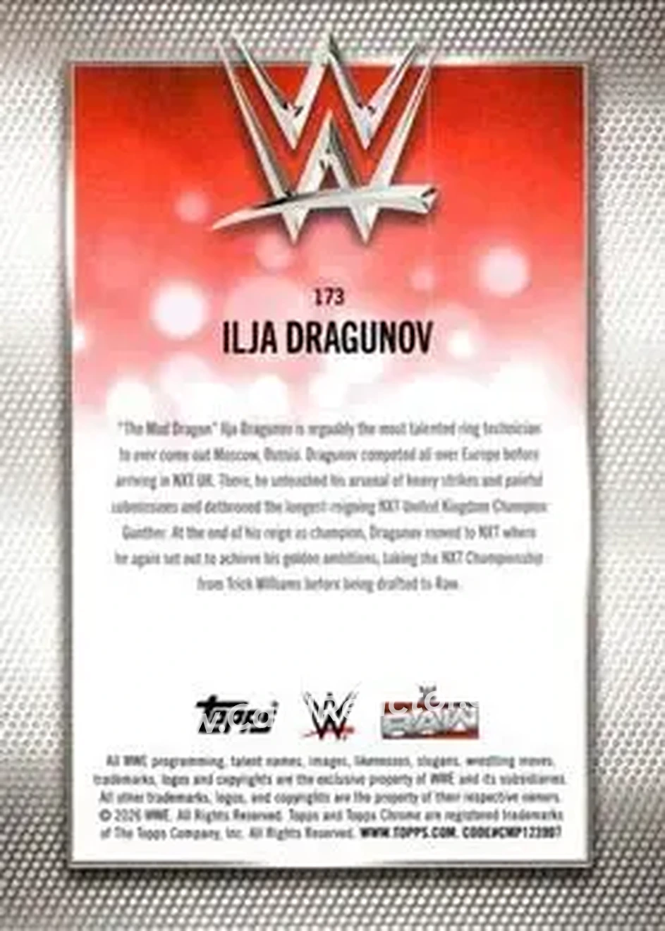2026 Topps Chrome WWE #173 - Ilja Dragunov - Back