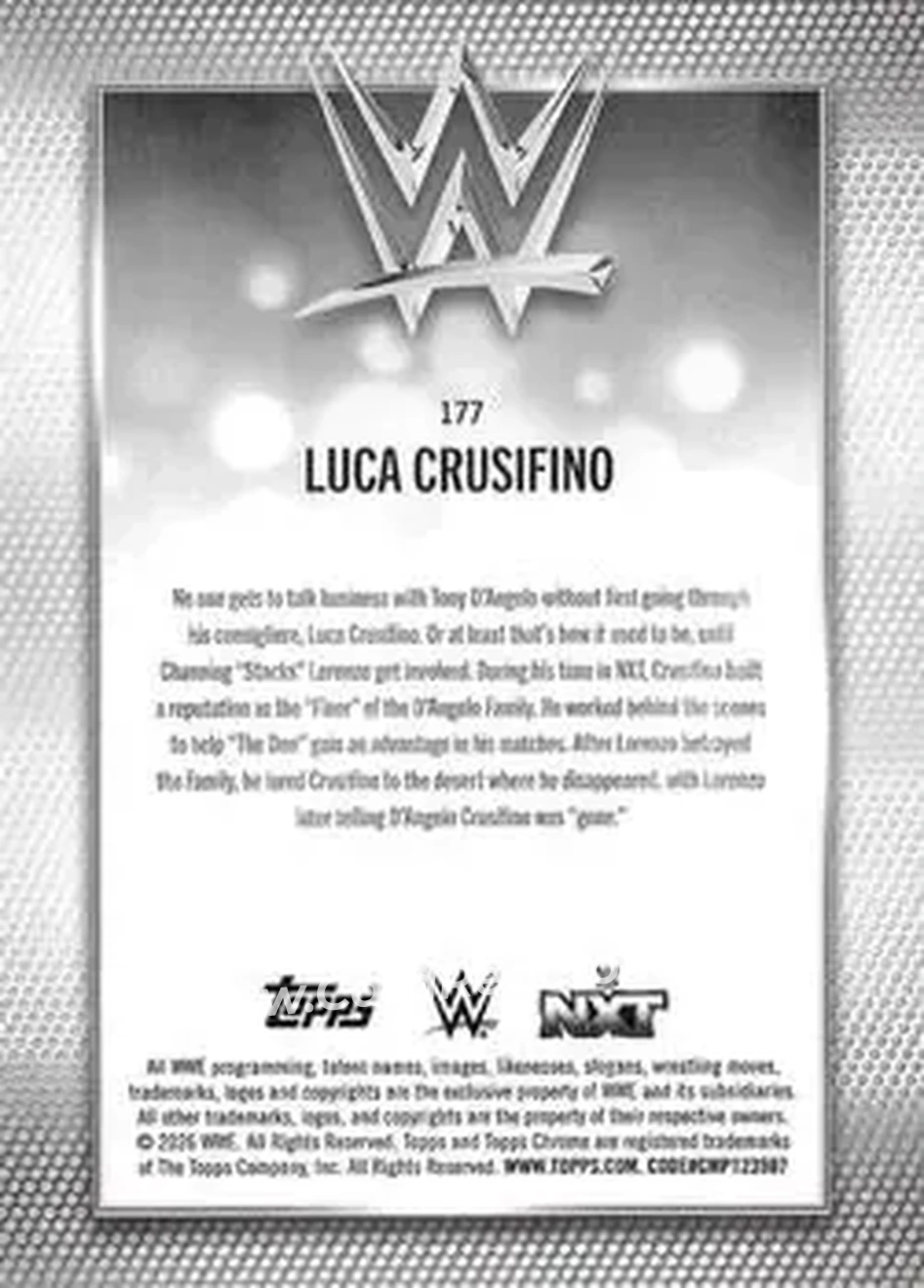 2026 Topps Chrome WWE #177 - Luca Crusifino - Back