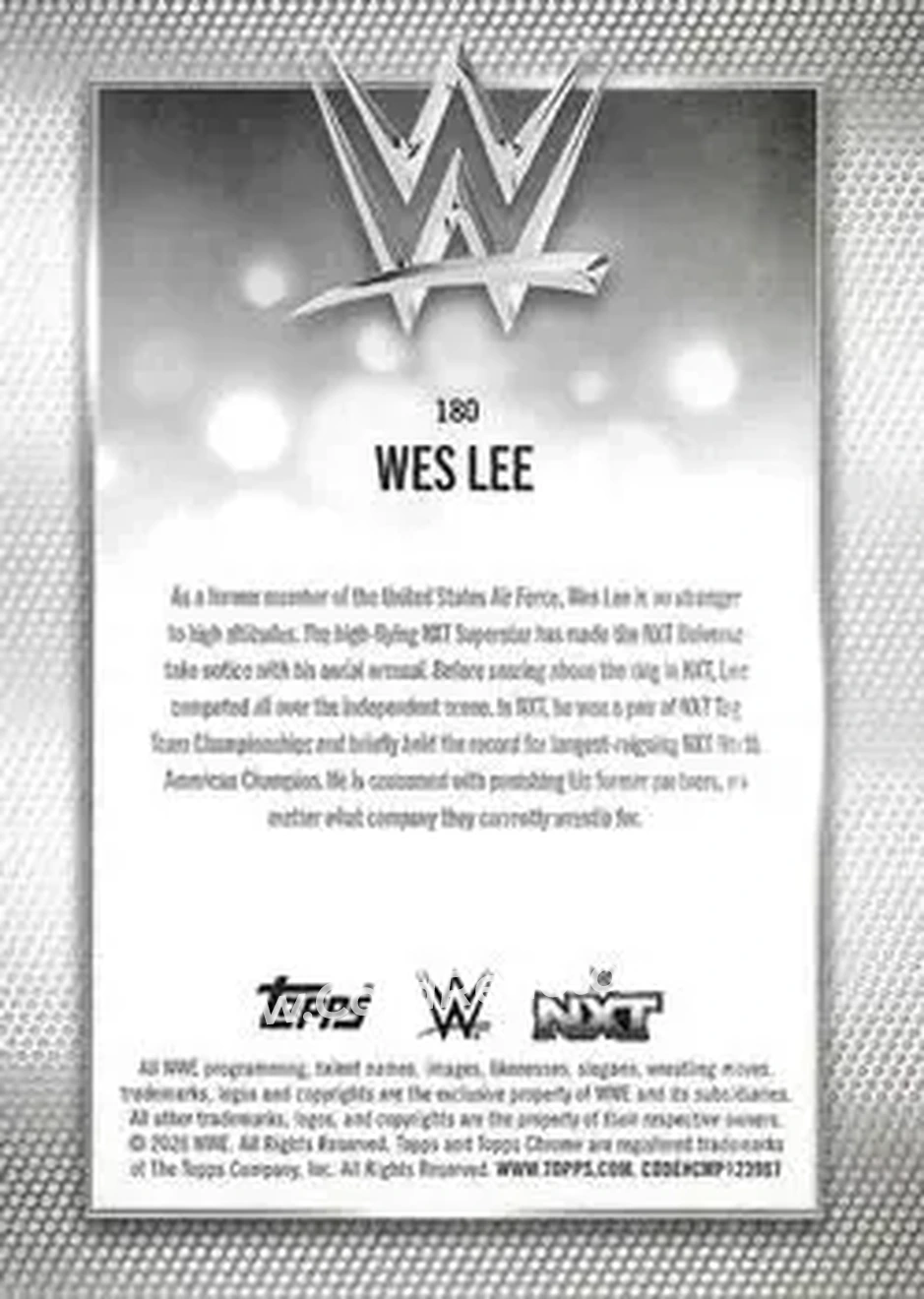 2026 Topps Chrome WWE #180 - Wes Lee - Back
